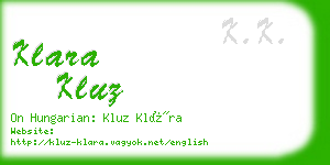 klara kluz business card